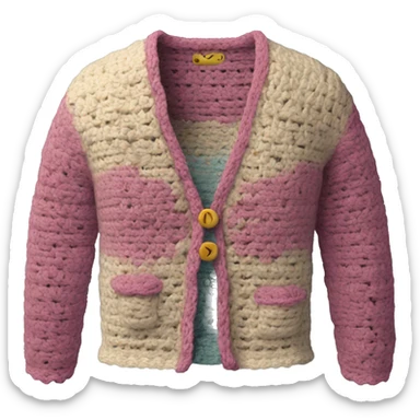crochet cardigan sticker