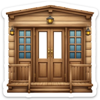 doors and balcony made out of wood sticker