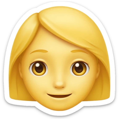 Shy yellow face sticker