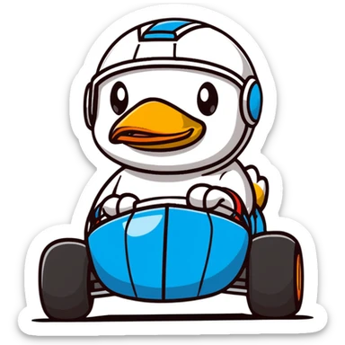 cartoon duck for a duck race sticker