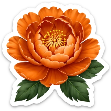 Orange peonies sticker