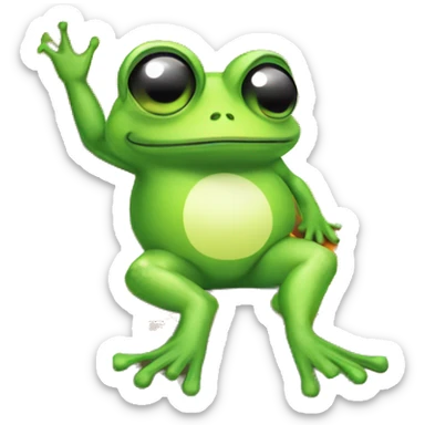 frog sunbathing on a sunbed sticker