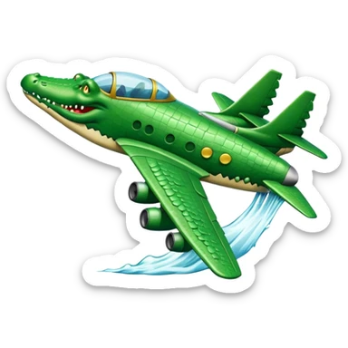 Crocodile bomber plane dropping water instead of bombs sticker