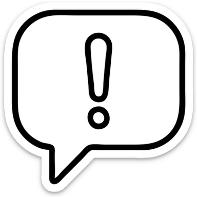 outlined exclamation mark in a speech bubble icon sticker