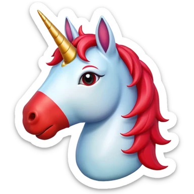 mythological unicorn emoji style apple sticker