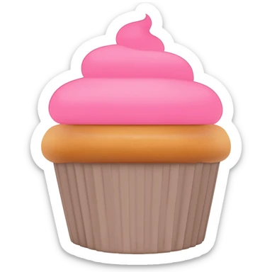 Cupcake with pink icing sticker