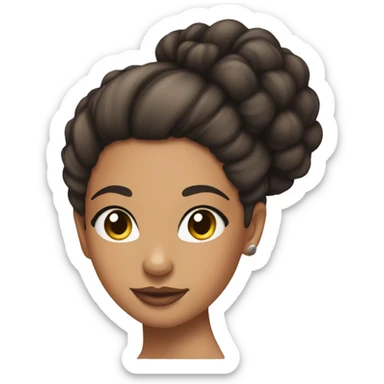 a lightskin girl with a slick back curly bun and lashed sticker