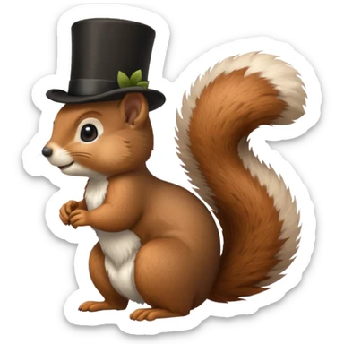 squirrel with a top hat sticker
