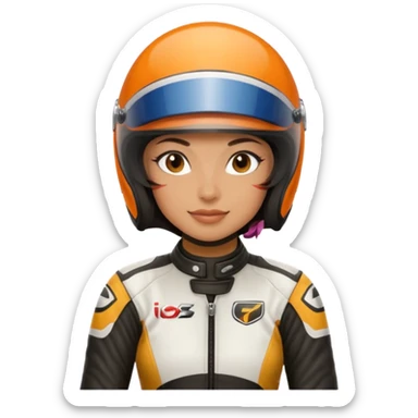 female motorcycle racer sticker