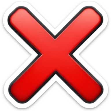 red X symbol with outline sticker