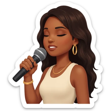 Gonemili Grace chante avec un micro en main sticker