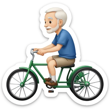 Old far man riding a tricycle  sticker