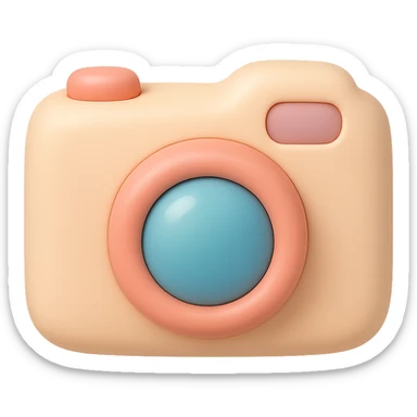 cute film camera, mochi style, soft and squishy look sticker