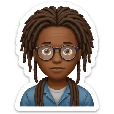 Boy with a locs hair on face put a glasses on and Black locs put locs on face too sticker