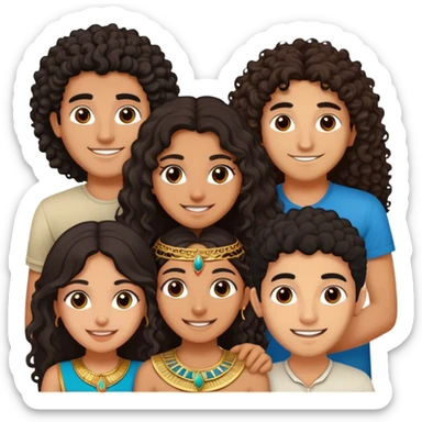 5 best friends, 1 Egyptian man, 1 indian girl 1 persian girl 1 moroccan boy 1 black boy sticker