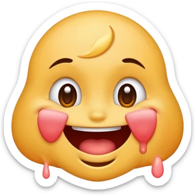 Hot emoji with drool on chin  sticker