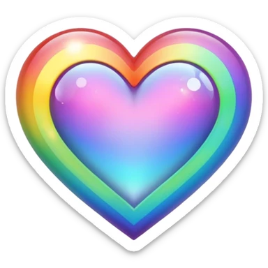 rainbow fairytale heart sticker