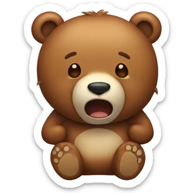 Bear in pain sticker