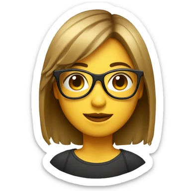 Chica con gafas flequillo morena sticker