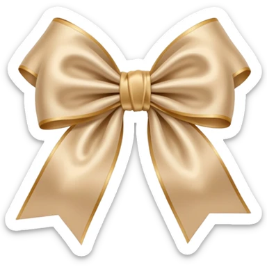Beige bow sticker