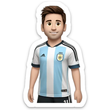 Leonel messi cin la camiseta de argentina de niño sticker