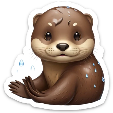 swimming otter sticker