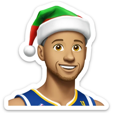 Stephen curry wearing Christmas hat sticker