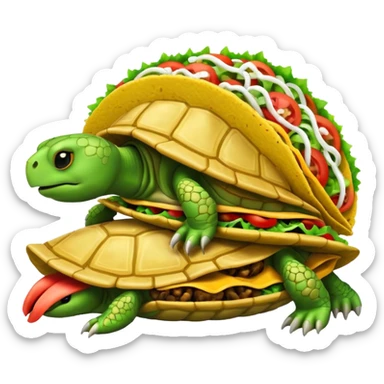 taco eating turtle sticker