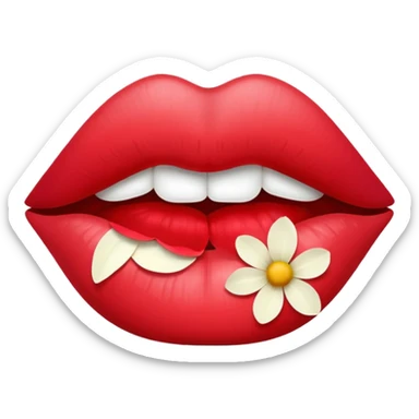 Lips made of flower petals sticker