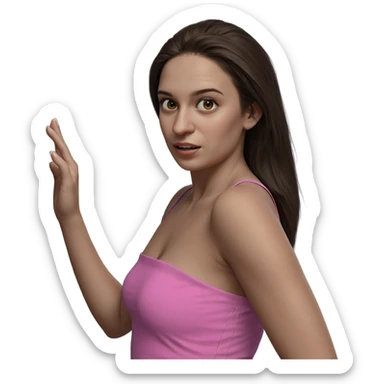 realistic portrait of girl sticker