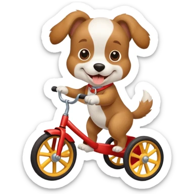 Dog on a tricycle with a diaper on sticker