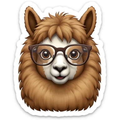 Llama with glasses sticker