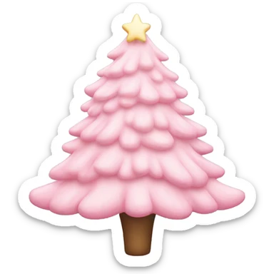 pastel pink christmas tree sticker