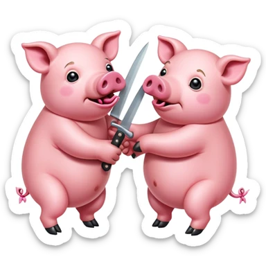 Pig stabbing pig sticker