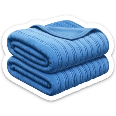 Cozy blue chenille blanket folded  sticker