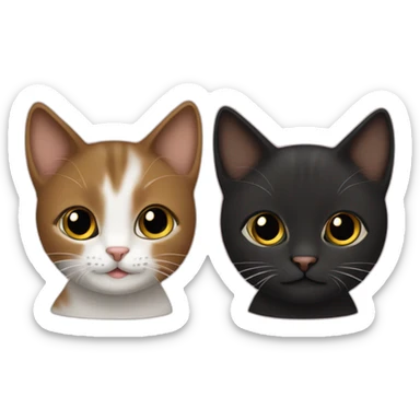 Cat brune and blac sticker