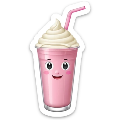 un vector de vaso de batido animado, de caricatura, con tapa y pitillo, que tenga brazos y piernas, cara tierna y que inspire confianza y amabilidad sticker