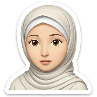 Muslim woman wearing all white hijab in sajdah sticker