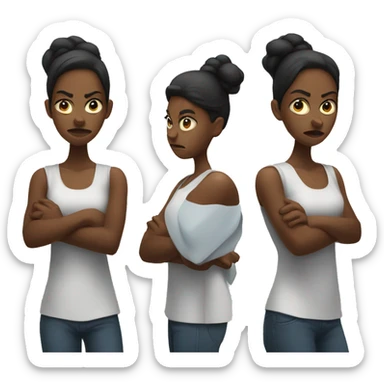 angry arms crossed black woman sticker