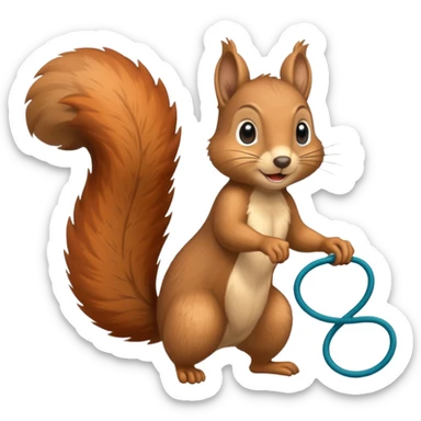 Squirrel skipping rope sticker