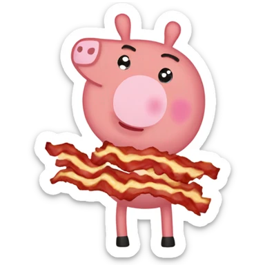 peppa pig eating bacon sticker