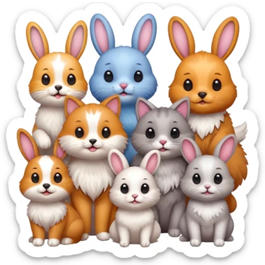 Cute animals sticker