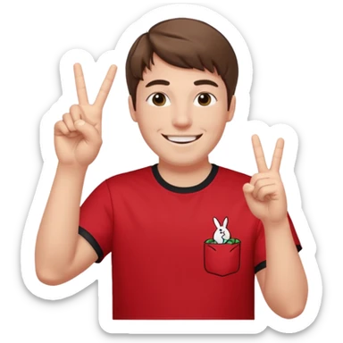 Mr Beast doing this sign "✌️". MR BEAST (the youtuber) sticker