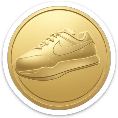 gold coin with Nike logo on it sticker