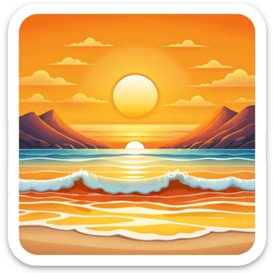 Sunrise in the beach sticker