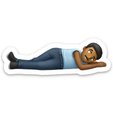 boy laying on his stomach with legs in air sticker