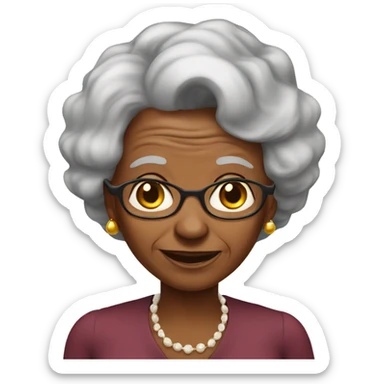 african american elderly lady smit sticker