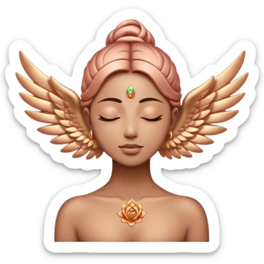 Rose gold wing of the chakra spirituality sticker