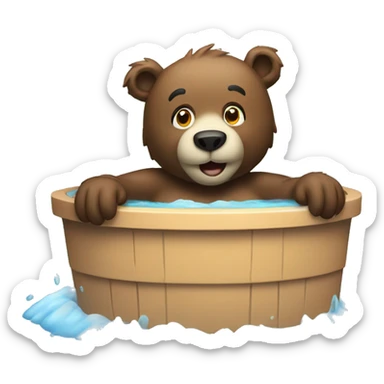 Bear in jacuzzi  sticker
