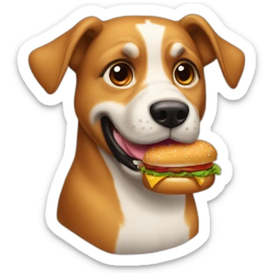 perro con hamburguesa sticker